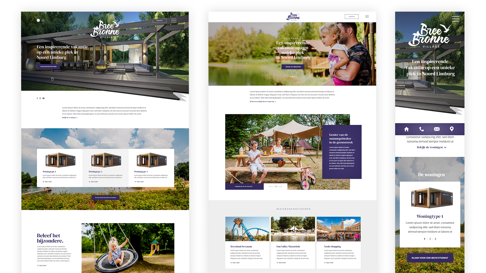 Eerste concept artboards website en mobiel